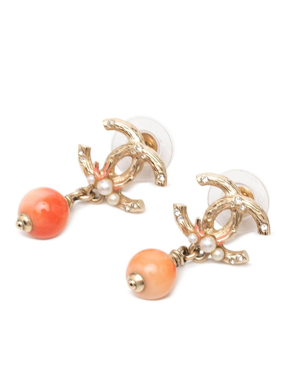 Chanel Cc Logo Stud Earrings Gold-Tone #276048C67B